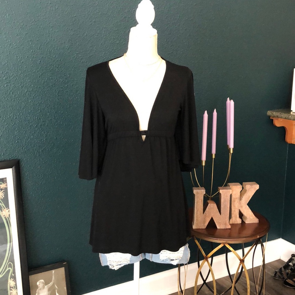 Eight Sixty tunic top black size SM